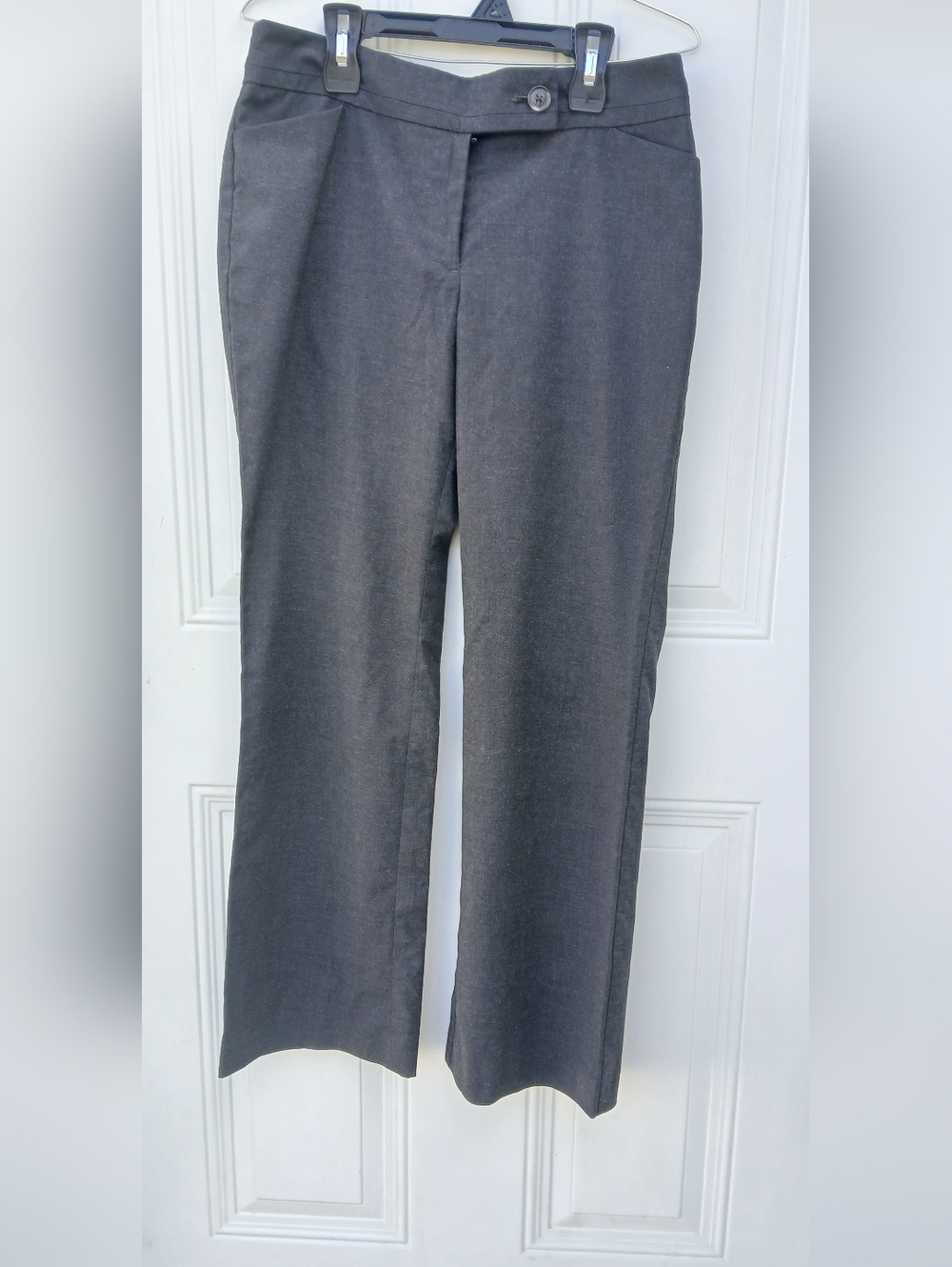 Ann Taylor Straight-Leg Dress Pants in Charcoal Gray